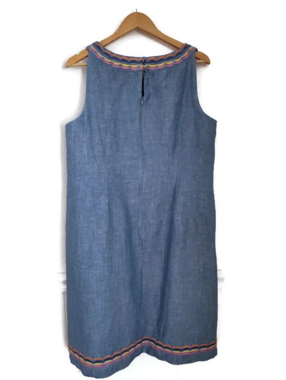 Talbots Sleeveless Linen Cotton Blend Shift Dress Size 14W - Picture 3 of 3